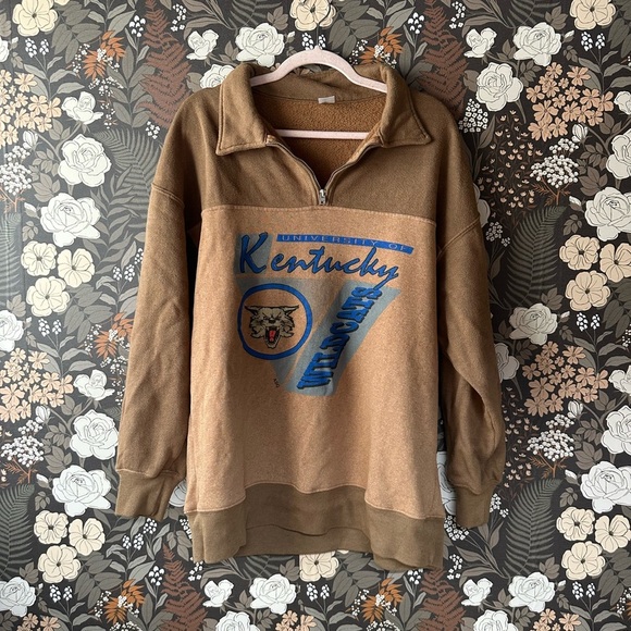 NWOT RE/DONE 90s upcycled half zip sweatshirt university of Kentucky size XS/S - Picture 1 of 3